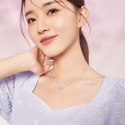 Saturday Fortune (ZLF) S925 silver necklace for women, dreamy snowflake pendant, beautiful and romantic silver pendant for girlfriend, pendant chain length 40+5cm