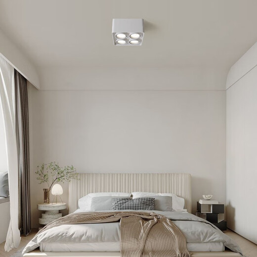 
Daguanyuan (DGY) surface-mounted downlight smart master bedroom without master lamp bold lamp anti-glare LED grille lamp Zhongshan lamp 429O 9853 single head white Purui 10W neutral light-comfortable