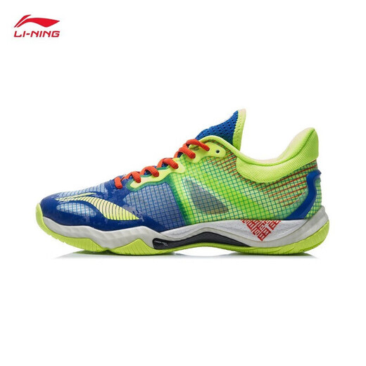 Li Ning (LI-NING) badminton shoes Falcon 4th generation new men's shoes shock-absorbing wear-resistant full-length technology badminton shoes pale blue/fluorescent yellow-green/dianthus orange 40