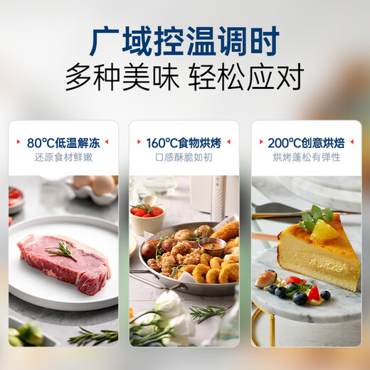 Morphyrichards air fryer small household visual electric fryer non-stick easy to clean 3.5L large capacity light fat less oil free temperature control French fries machine MR8103 light luxury blue 3.5L