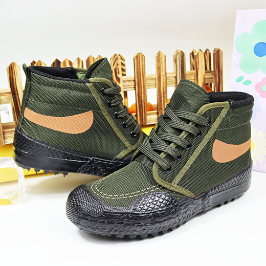 Heqinya summer migrant workers wear-resistant farmland shoes breathable liberation shoes thick sole yellow rubber shoes labor protection shoes men's construction site high-top shoes 3531 General Nigao size 35 others