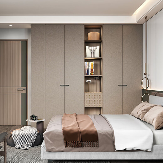Sophia Wardrobe Light luxury skin-feel EB board whole house customization Master bedroom furniture wardrobe combination cabinet four-door overall large wardrobe Yuan/square meter