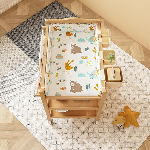 Chuangjingyi wählt Windelstisch Babypflege Tisch Massivholz Bebus Windel Tabelle Babypflege Tabelle Abnehmbares Massage-Touch-Tisch Bienenholz-Diaper-Tabelle (einschließlich Pflegepolster/Aufbewahrungsbox Rahmenstruktur_Osther_Assembly