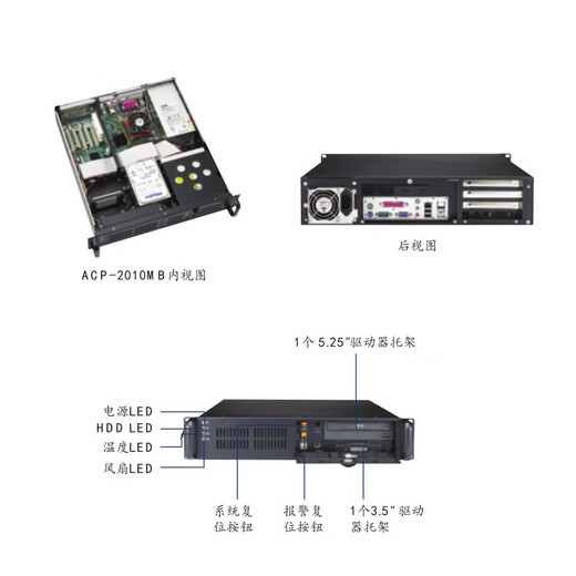 Advantech Máquina de control industrial ACP-2010MB Core 4th Generation Processor 2U Standard Small Chassis 1000 Chassis 1000 MB Control industrial Computadora Industrial Computadora Industrial Advantech ACP-2010MB // SIMB-683 G3260/2G/500G