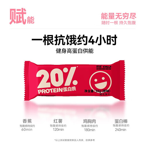 初吉（CHUJI） 威化能量棒蛋白棒运动健身脂肪代餐无糖精饱腹减低0饼干零食品 香脆花生味蛋白棒*2盒 684g