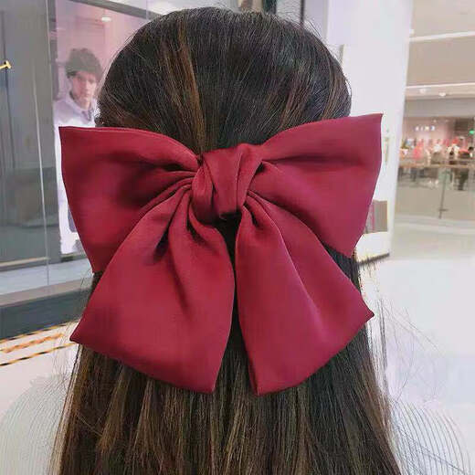 Red bow headband hairpin female back head clip hairpin children's clip Japanese student jk hair accessories headband burgundy