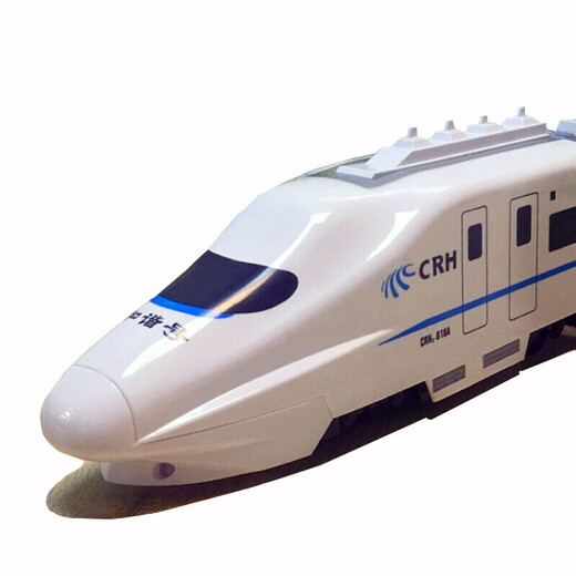 儿童大号动车高铁和谐号火车玩具男孩电动小火车轨道车模型 58厘米声光万向和谐号四节车厢 充电版充电电池+充电器