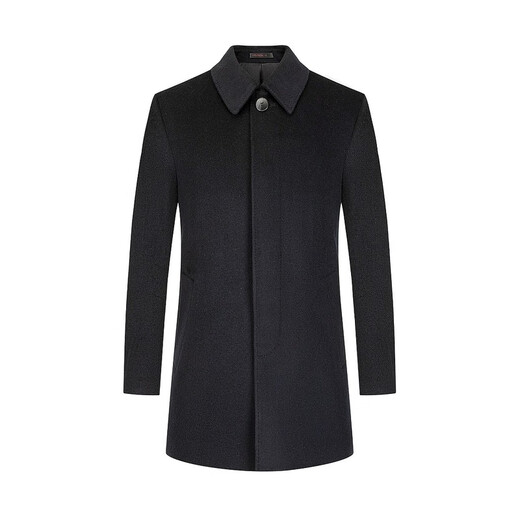 Seven brand cashmere woolen coat men's mid-length winter thick style business daddy wool coat warm winter coat black XL 180/96A
