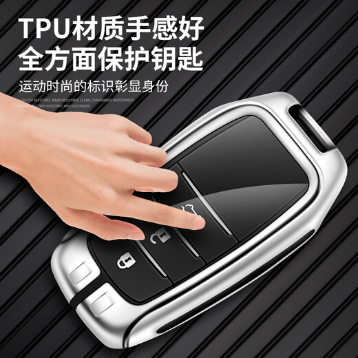 LONGSNOL suitable for Toyota key cover Highlander Corolla protective shell Crown Prado key bag Camry metal buckle B type gun gray complete set