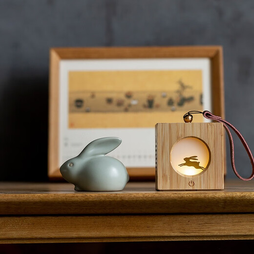 Rudao Ru Kiln Rabbit Tea Pet Tea Ceremony Accessories Ceramic Jade Rabbit Tea Mat Ornaments Little Rabbits Can Be Raised and Split Ru Porcelain Zodiac Tea Play Tianqing Ru Kiln-Rabbit Tea Pet Small Size