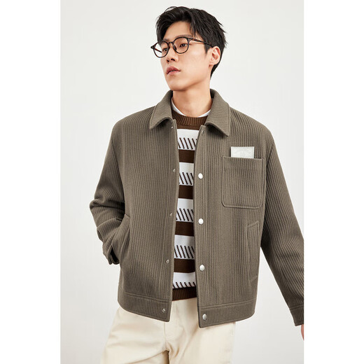 Septwolves woolen jacket men's autumn and winter woolen woolen jacket, wide, thick, warm, loose business casual jacket