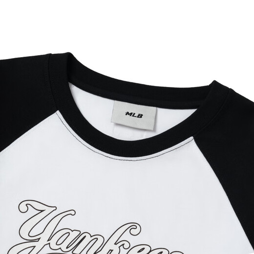 Offizieller Frauen im College-Stil für Frauen im College-Stil Kurzer T-Shirt-Buchstaben Kontrast Farbe Spleißen kurzärmelig Sommer Neues T-Shirt Neues chinesisches Valentinstag Geschenk New York Yankees/Elfenbein XS 160/84A