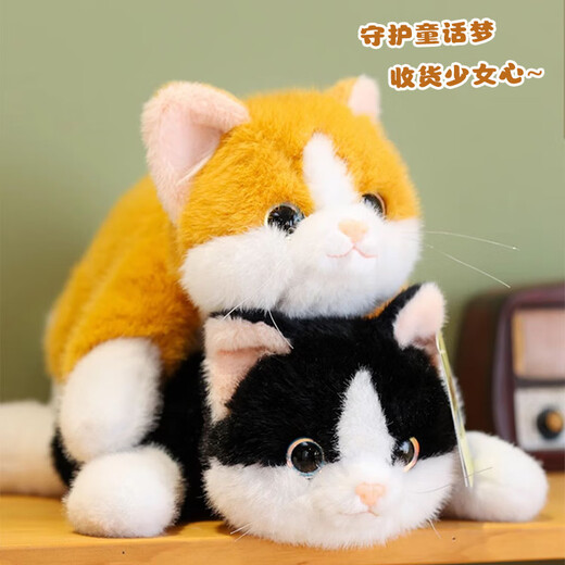 威尔通（WELTSTON）毛绒玩具玩偶抱枕摆件靠垫娃娃生日礼物女生 仿真小橘猫咪公仔