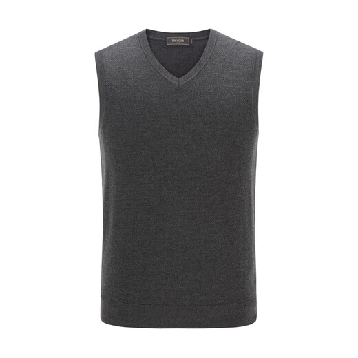 YOUNGOR sweater vest for men, machine washable wool worsted wool, anti-pilling and anti-static to improve experience, dark gray YBQW615198CVA L 105cm