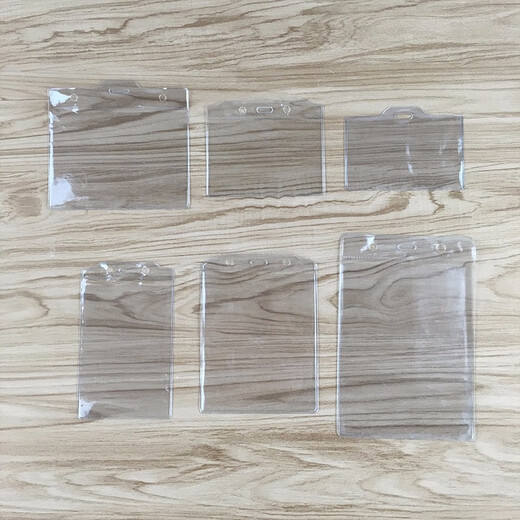 Transparent soft rubber cover PVC plastic label bag small badge cover brand shell work certificate with lanyard card protection cover document cover envelope supermarket price sign pickup bag custom 838-vertical type 10 pieces