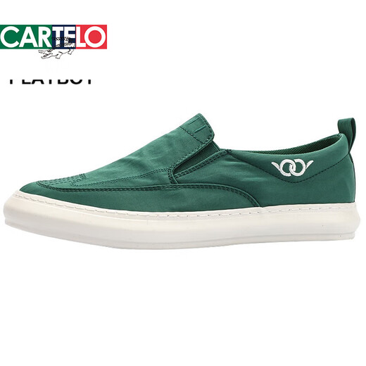 CARTELO 2025 spring and summer new canvas shoes for men, one-foot lazy shoes, low-top breathable ice silk cloth shoes, versatile casual shoes for men, gray-green BD23020 42