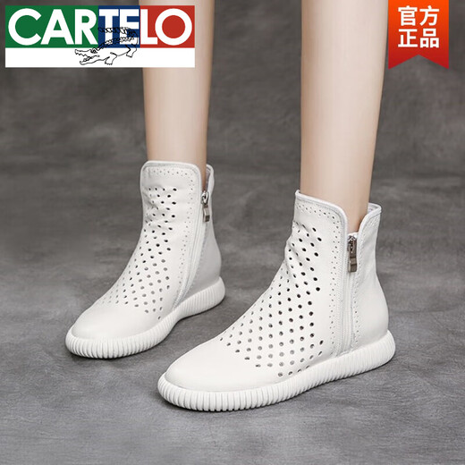 Cartelo Martin Boots Femme 2025 Nouveau été britannique British Style Versatile Cuir Flat Sandale Boots Boots Women's Boots Single Boots Boots Black 37