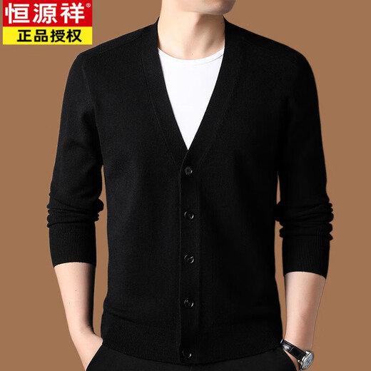 Hengyuanxiang (Hyx) Pur Cachemire Tricot Cardigan For Men's Spring and Automne NOUVEAU VACHEUR VETUILE HEUX VETURE VEAUCHEMENT DE NOUVEL