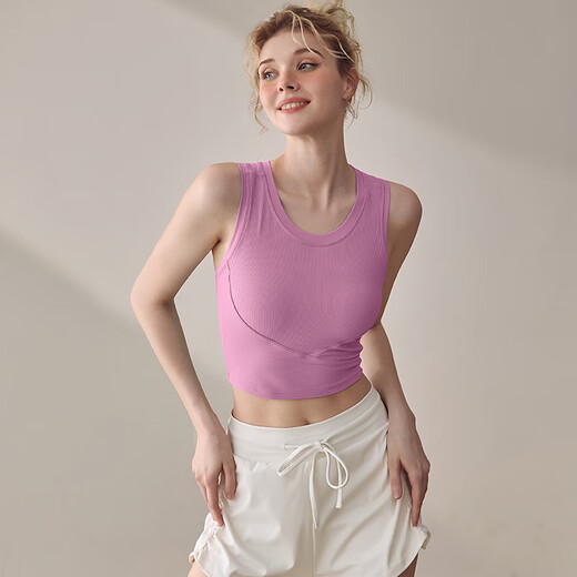 LULUUVTTOH Summer Sports Yoga Vest Women's Shockproof All-in-One Pilates Training Wear Underwear Outerwear Fitness Bra Light Ivory M