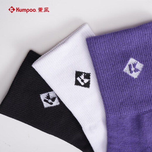 薰风（KUMPOO）羽毛球袜 加厚毛巾底篮球袜吸汗跑步袜熏风透气训练袜羽毛球袜 KSO-408 白色