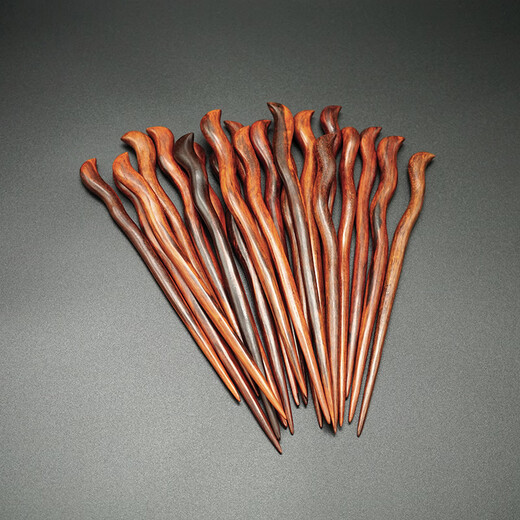 Wanbaozi small-leaf rosewood hairpins redwood hairpins wooden hairpins plain hairpins sandalwood hairpins for summer hair extensions streamlined style