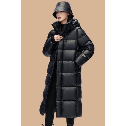 Markyinxiang schwarz golden long Männer und Frauen gleiche super dicke Jacke 2025 Winter Nordost-Down Jacke Korean Lose Kapuze-Jacke DH9276 Schwarz M 100-120jin [Jin gleich 0,5 kg]