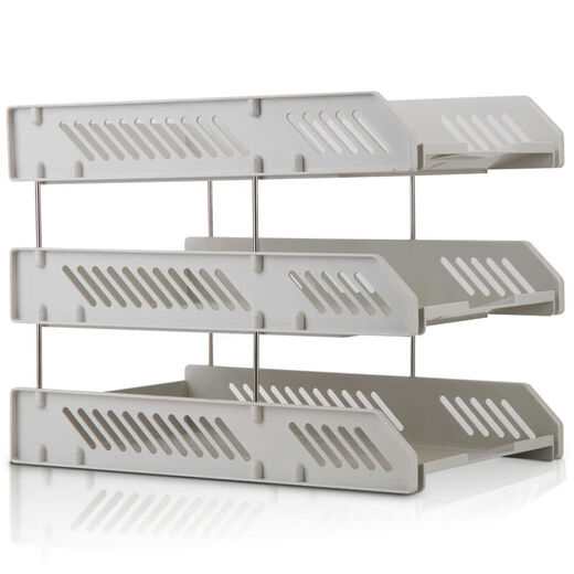 Deli 9209 Office Supplies Datei Frame, Dreischichtdateidisk, Dateihalter, Dateikorbinformationsregal, kann überlagert werden, schwarz