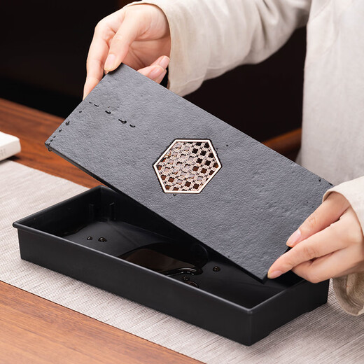 Porcelain brand tea set (cipaiming teaset) tea set small set Kung Fu teapot portable one pot four cups home reception tea set small tea table kiln-turned rabbit hair blue one pot four cups + magnet dry infusion tray