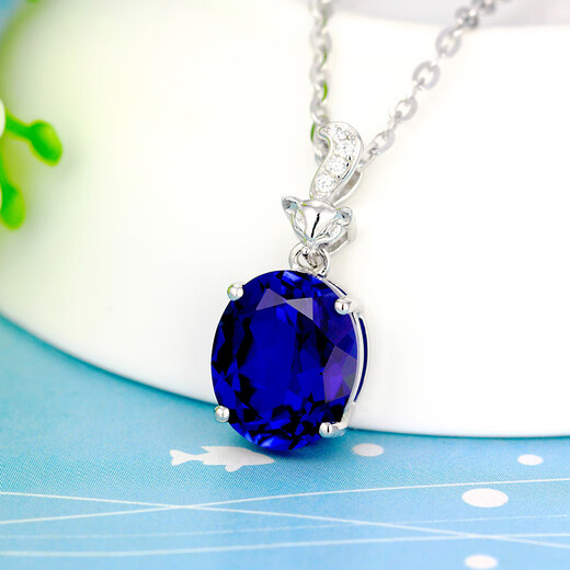 Tiansi sapphire pendant 925 silver plated 18K gold necklace colored gemstone crystal tanzanite color women's picture color pendant without chain