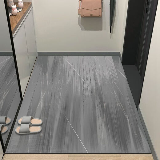 Beiyan entrance floor mat, entrance door mat, door mat, cuttable entrance floor mat, entrance door, water-absorbent anti-slip carpet, light luxury - gray 120cm*150cm