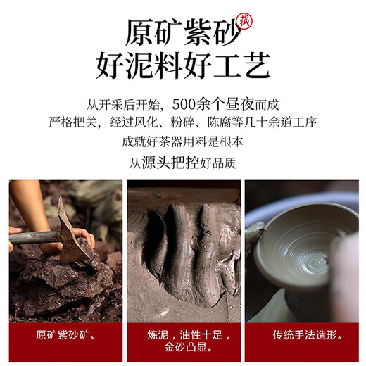 Xiangye Zisha Kung Fu Tea Set Light Luxury High-end Home Office Reception Ceramic Tea Bowl Teacup Tea Tray Black Zisha Xishi Pot 11-piece Set + Rosewood Color Palette