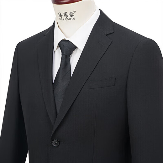 Peromon suit suit men's business suit wool business formal suit black D version 175