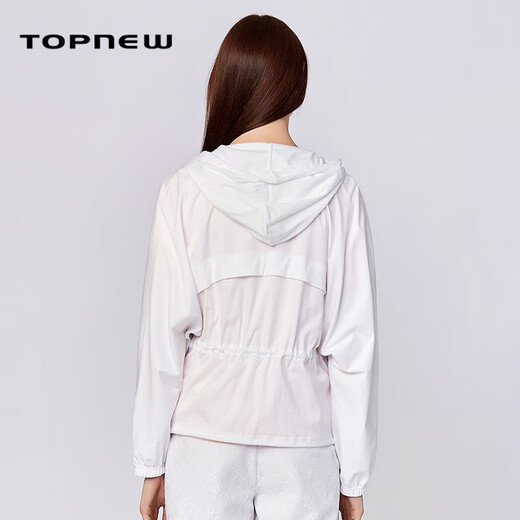 Tongniu Tongniu's brand TOPNEW, the same style in shopping malls, spring and summer thin hooded cardigan women's top, bright white S (160/85)