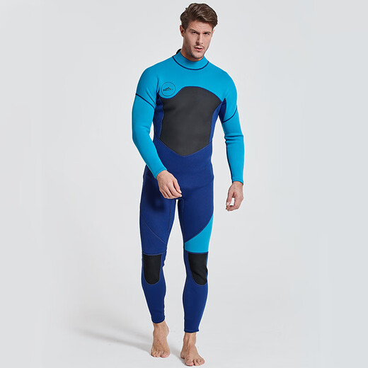 Dianou 2025 new men's winter swimming wetsuit thickened warm surfing suit snorkeling suit diving long-sleeved one-piece swimsuit SBT 1283 black 1.5mm 2XL