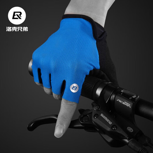 ROCKBROS Half Finger Cycling Gloves Cycling Gloves Outdoor Mountain Biking Sports Gloves Short Finger Summer Equipment for Men and Women Spring and Summer Breathable Half Finger Gloves - Gray Sponge Shockproof L Size