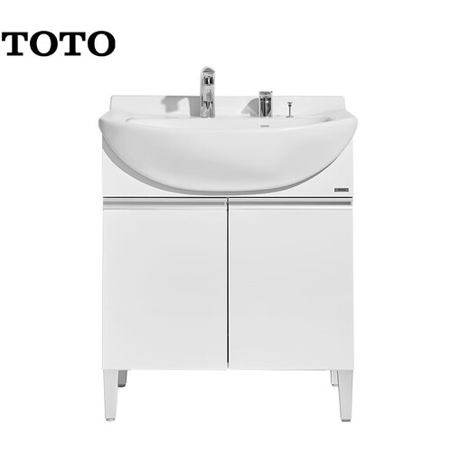 
TOTO bathroom cabinet combination ceramic integrated basin mirror cabinet set 75CM floor storage cabinet LDSW753W (06-B) bathroom cabinet + pull-out faucet + mirror cabinet with mirror lamp 75cm