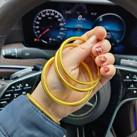 Hundred-year-old gold-wrapped silver bracelet for women, ancient method inheritance gold 9999 pure gold ring gold bracelet solid unchanged 5mm 64 ring mouth