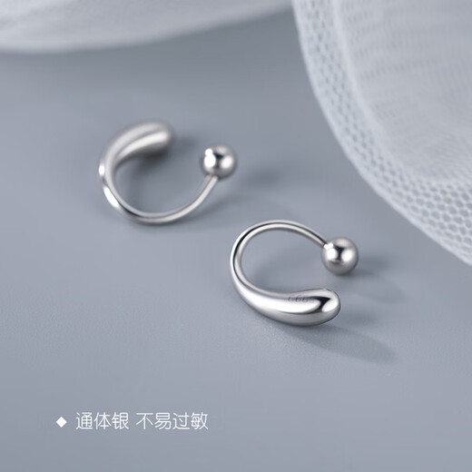 LANSILL999 Pure Silver Water Drop Earrings Feminine High-end Earrings 2025 New Light Luxury Niche Earrings Birthday Gift 999 Pure Silver Water Drop Earrings E3482