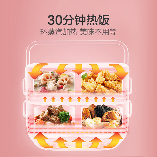 SUPOR Electric Heating Lunch Box 1.5L Double Layer Four Bile Portable Office Worker Steaming Rice Container Plugable and Insulated DH24FC813