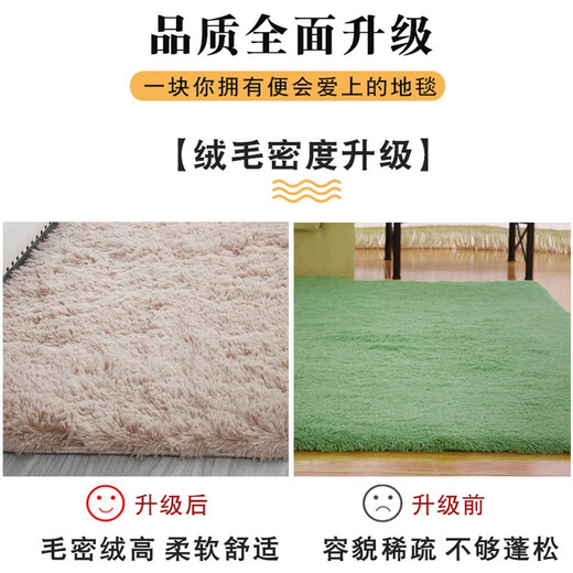 BUDIS Bedside Carpet Bedroom Carpet Living Room Carpet Silky Plush Thickened Full House Support Customization White 200*300CM Large Living Room