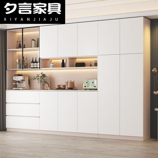 虞萌馨迪2025新款实木储物柜客厅家用厨房组装酒柜收纳置物柜餐边柜一体 款式12240*220钢化玻璃