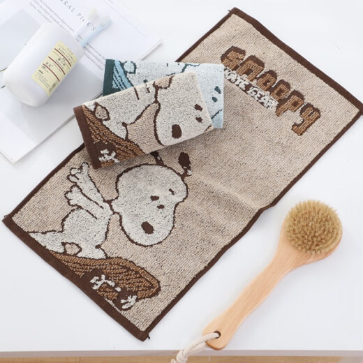 
Gold Cotton Small Towel SNT1047 Snoopy Children's Home Washing and Bathing Soft Water Absorbent Face Washing and Not Easy to Face Washing Brown 1