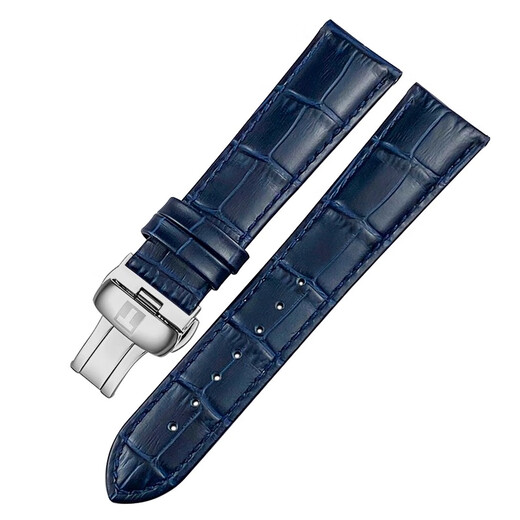 Tissot 1853 Duluer series T099 original belt T099407a T099408a original leather strap blue silver butterfly buckle 21mm