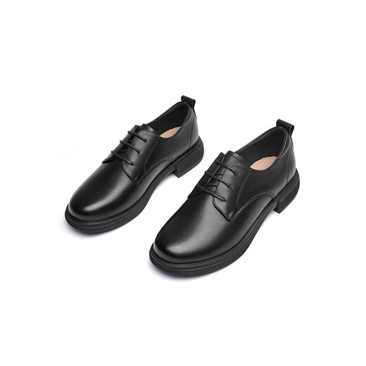 
Red Dragonfly Women's Shoes New Women's Single Shoes British Style Small Leather Shoes Thick Heels Professional Work Shoes WTB13570 Black 36
