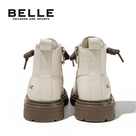 Belle Kinderschuhe Mädchen Martin Boots 2023 Herbst neue Single-Boots-Jungen Britische Stiefel Kurzstiefel Kinder All-Match Leder Stiefel Vanille-Danli de3882 27