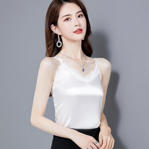 Yalu genuine guaranteed lace suspender vest for women summer design ice silk niche outside and inside suit French Z757 black M