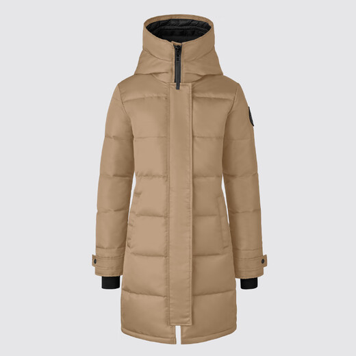 加拿大鹅（Canada Goose）Shelburne 女士黑标缎面派克大衣大鹅羽绒服 经典升级 3802WB1 1483 沙漠色 M
