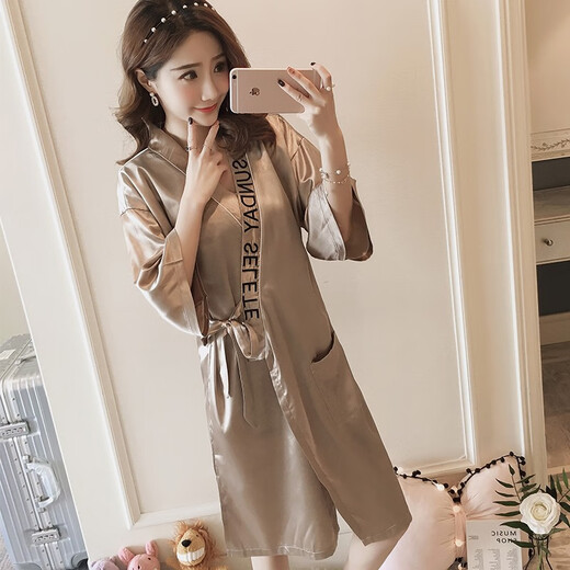 Slim Nachthemd für Frauen Sommer Yukata für Frauen Sommer Kimono für Frauen Pyjama ein Stück Bademantel Ice Seiden sexy Heimkleidung