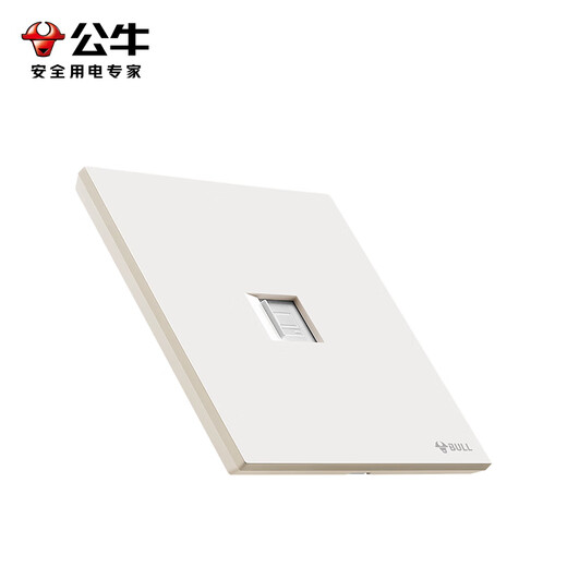 公牛（BULL）开关插座五孔大面板插座网线网络86型墙面暗装G57肤感米绒白 一位电脑插座(六类）