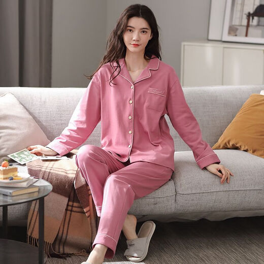 Modal Longärmelte Pyjamas für Frauen im Frühjahr und Herbst Baumwolle Großgröße Lose Neujahres neues lässiges Heimkleidungskleidung mit 12806 m (80-100jin [Jin ist 0,5 kg]))